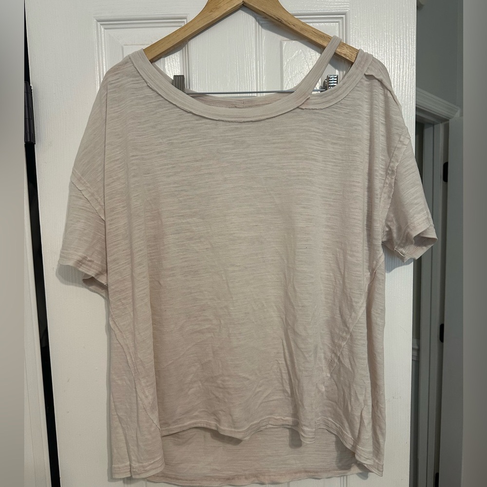 We The Free Light Beige Short Sleeve Top